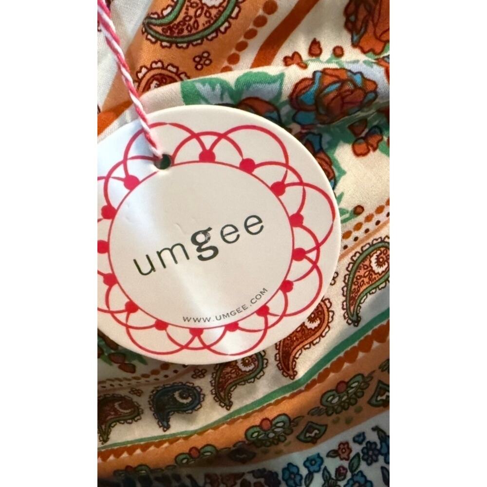 Umgee Mixed Print Hi-Low 3/4 Sleeve Border Print Dress Size Large NEW WITH TAGS - Picture 4 of 4